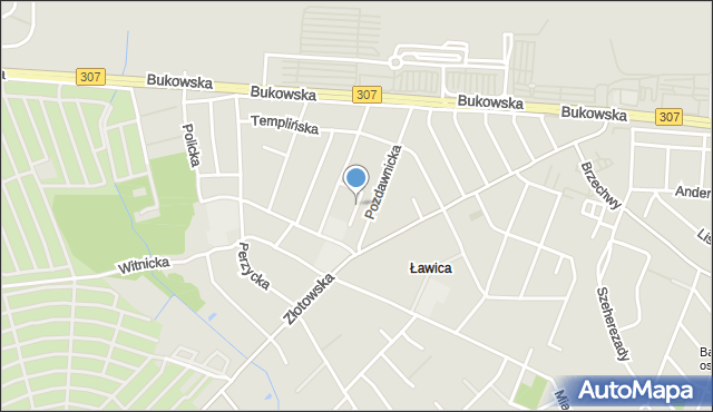 Poznań, Barlinecka, mapa Poznania