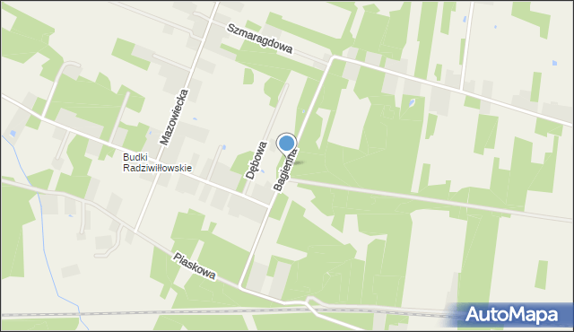 Radziwiłłów gmina Puszcza Mariańska, Bagienna, mapa Radziwiłłów gmina Puszcza Mariańska