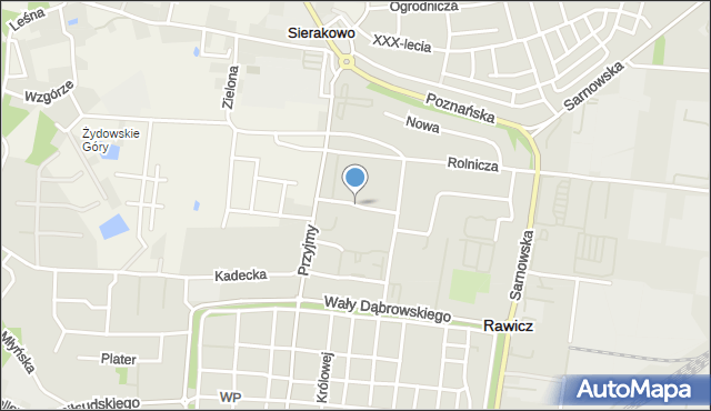 Rawicz, Bączkiewicza Feliksa, mapa Rawicz