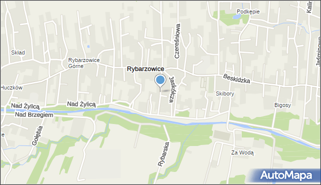 Rybarzowice, Bażantów, mapa Rybarzowice