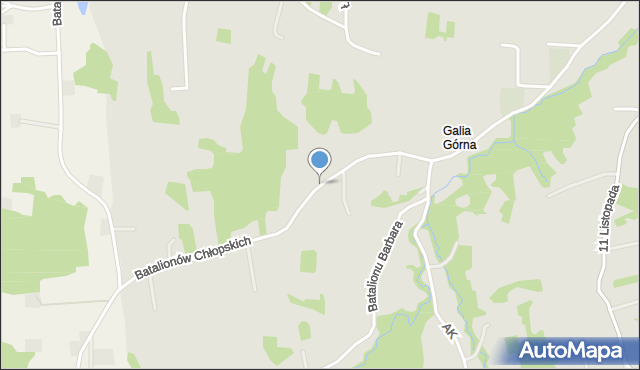 Ryglice, Batalionów Chłopskich, mapa Ryglice