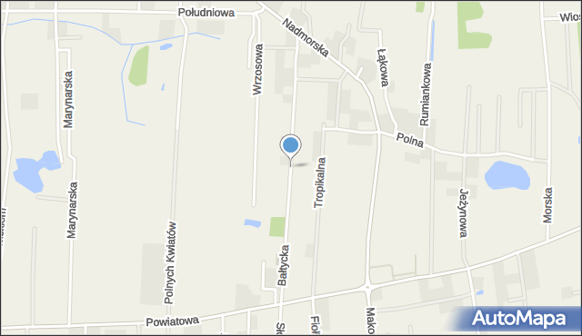 Sarbinowo gmina Mielno, Bałtycka, mapa Sarbinowo gmina Mielno