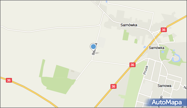 Sarnówka gmina Rawicz, Bazowa, mapa Sarnówka gmina Rawicz