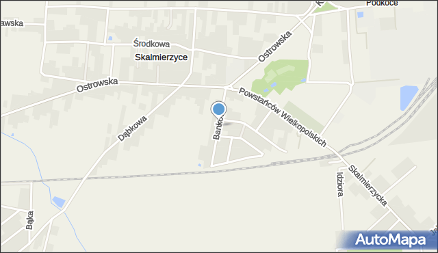 Skalmierzyce, Bankowa, mapa Skalmierzyce