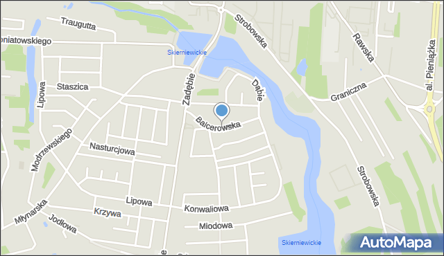 Skierniewice, Balcerowska, mapa Skierniewic