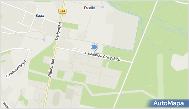 Starachowice, Batalionów Chłopskich, mapa Starachowic