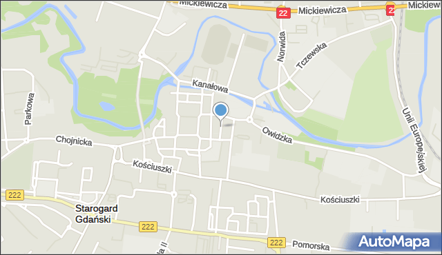 Starogard Gdański, Basztowa, mapa Starogard Gdański