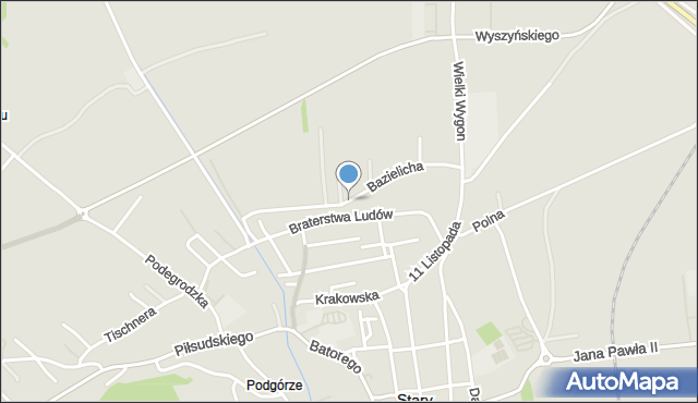 Stary Sącz, Bazielicha Wiktora, mapa Stary Sącz