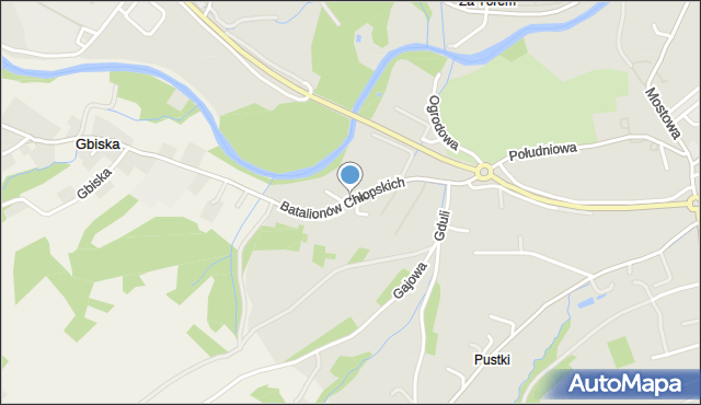 Strzyżów, Batalionów Chłopskich, mapa Strzyżów
