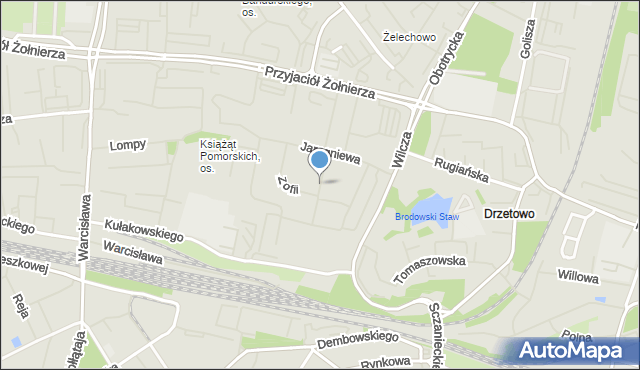 Szczecin, Barlickiego Norberta, mapa Szczecina