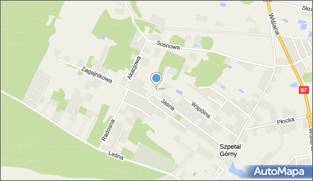 Szpetal Górny, Bajeczna, mapa Szpetal Górny