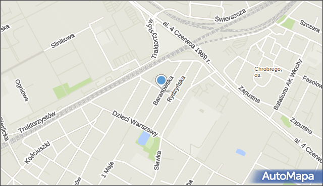 Warszawa, Baranowska, mapa Warszawy