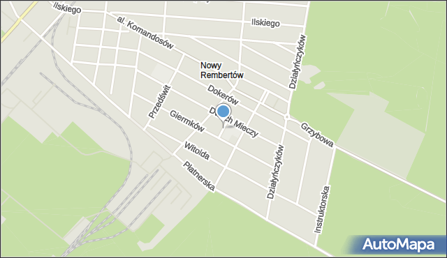 Warszawa, Barlickiego Norberta, mapa Warszawy