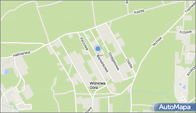 Warszawa, Barwinkowa, mapa Warszawy