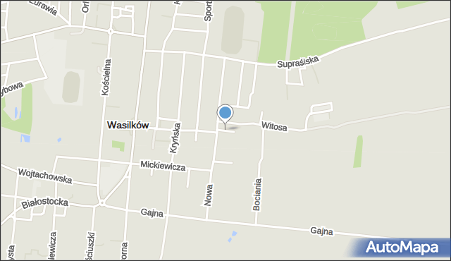 Wasilków, Bagienna, mapa Wasilków