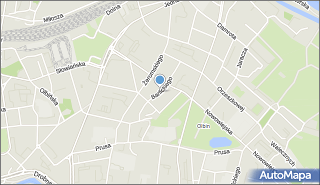 Wrocław, Barlickiego Norberta, mapa Wrocławia