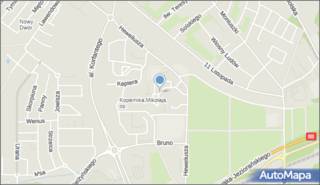 Zabrze, Banachiewicza Tadeusza, prof., mapa Zabrza