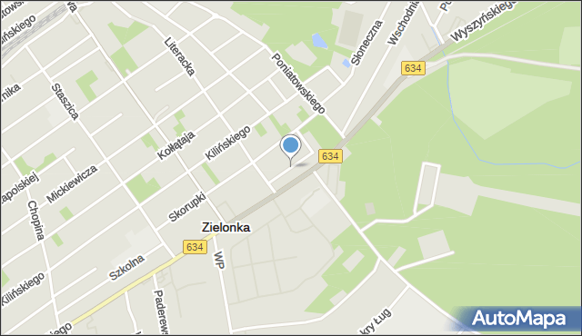 Zielonka powiat wołomiński, Bajkowskiego Lucjana, mapa Zielonka powiat wołomiński