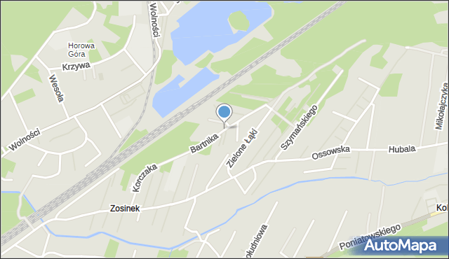 Zielonka powiat wołomiński, Bartnika-Magika Jerzego, mapa Zielonka powiat wołomiński