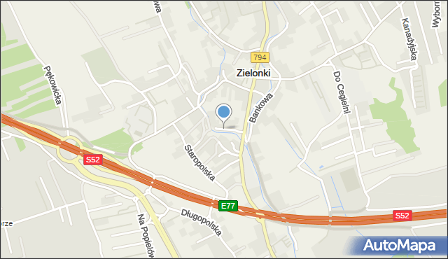 Zielonki powiat krakowski, Baranówny Wiktorii, mapa Zielonki powiat krakowski