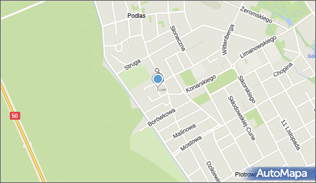 Żyrardów, Bajkowa, mapa Żyrardów