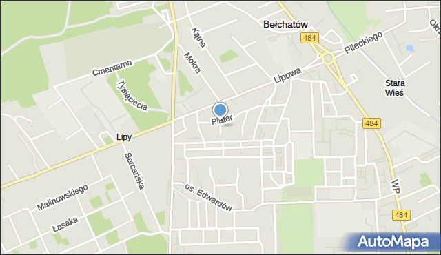 Bełchatów, Bema Józefa, gen., mapa Bełchatów