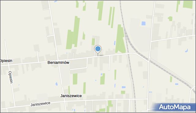 Beniaminów gmina Zduńska Wola, Beniaminów, mapa Beniaminów gmina Zduńska Wola