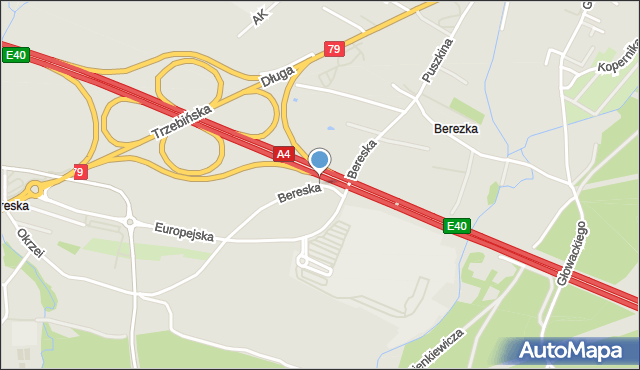 Chrzanów, Bereska, mapa Chrzanów