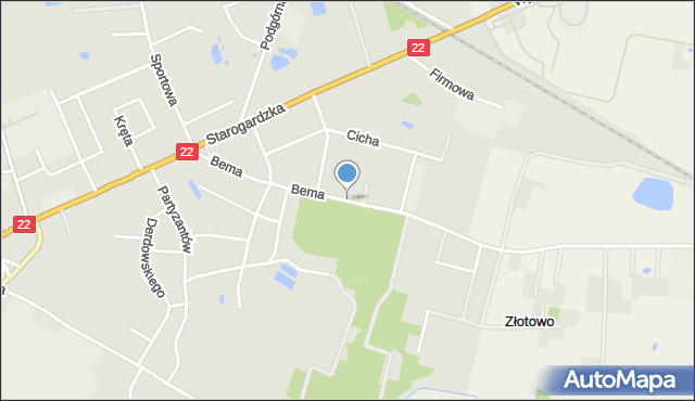 Czersk powiat chojnicki, Bema Józefa, gen., mapa Czersk powiat chojnicki