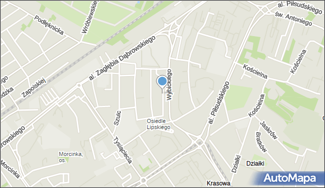 Dąbrowa Górnicza, Bema Józefa, gen., mapa Dąbrowa Górnicza