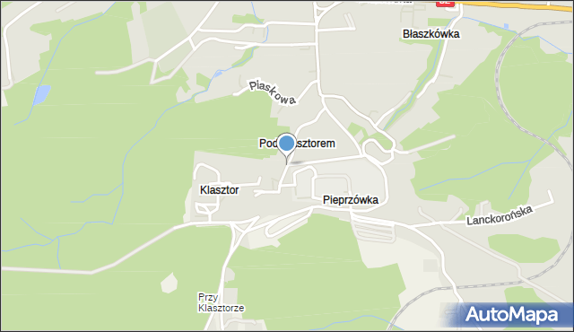 Kalwaria Zebrzydowska, Bernardyńska, mapa Kalwaria Zebrzydowska