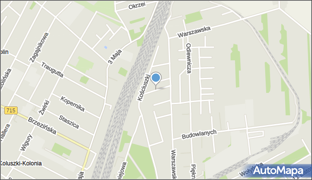 Koluszki, Bema Józefa, gen., mapa Koluszki