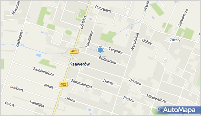 Ksawerów powiat pabianicki, Bednarska, mapa Ksawerów powiat pabianicki