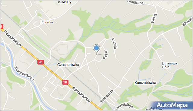 Limanowa, Bednarczyka Piotra, bp., mapa Limanowa