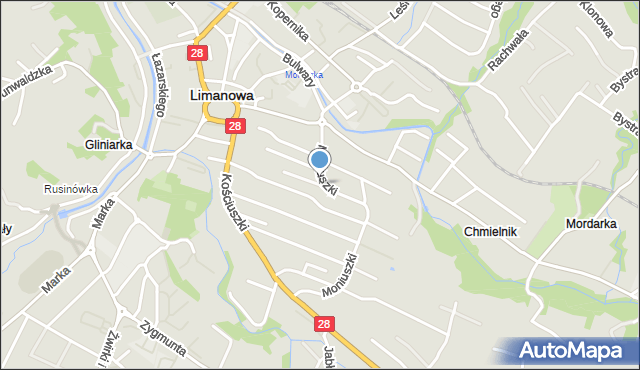 Limanowa, Berlinga Zygmunta, gen., mapa Limanowa