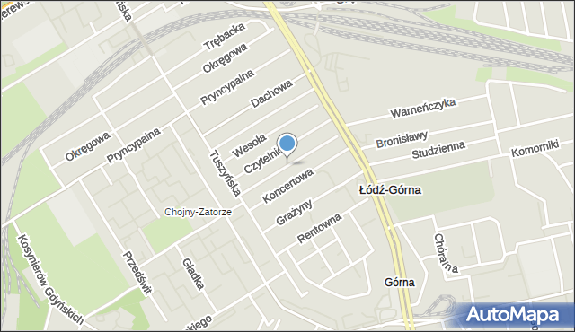 Łódź, Beniowskiego Maurycego, mapa Łodzi