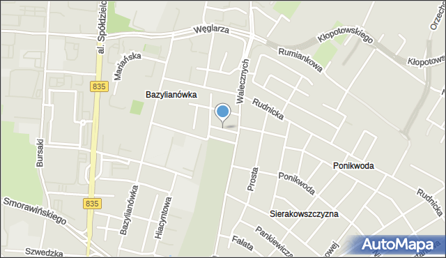 Lublin, Berberysowa, mapa Lublina