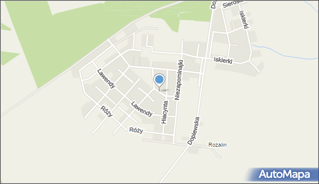 Lusówko, Begonii, mapa Lusówko