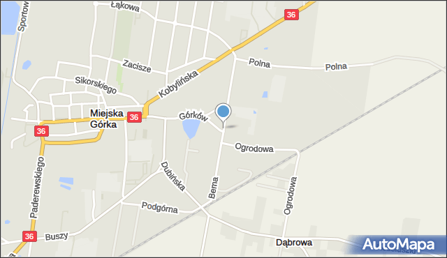 Miejska Górka, Bema Józefa, gen., mapa Miejska Górka