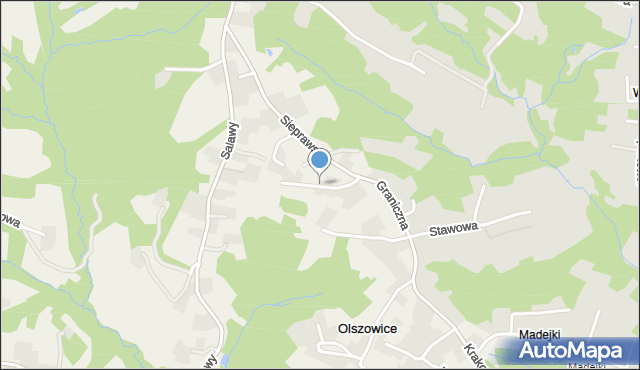 Olszowice, Beskidzka, mapa Olszowice