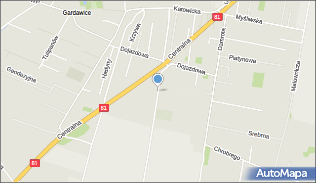 Orzesze powiat mikołowski, Bednarczyka Henryka, ks., mapa Orzesze powiat mikołowski
