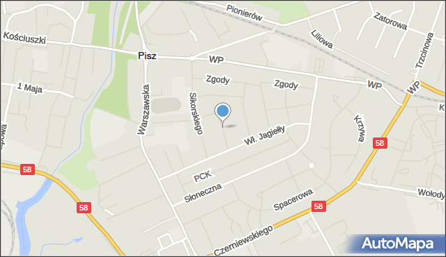 Pisz, Bema Józefa, gen., mapa Pisz