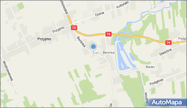 Przyjmo, Berlinka, mapa Przyjmo