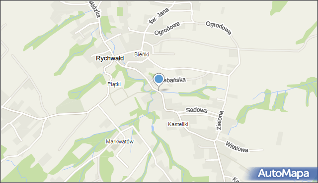 Rychwałd gmina Gilowice, Beskidzka, mapa Rychwałd gmina Gilowice