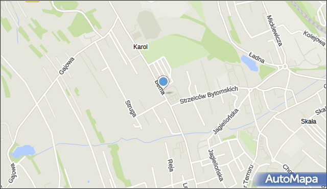 Rydułtowy, Bema Józefa, gen., mapa Rydułtowy