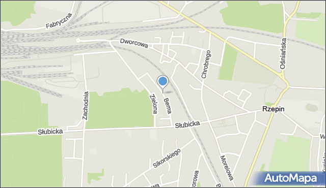 Rzepin, Bema Józefa, gen., mapa Rzepin