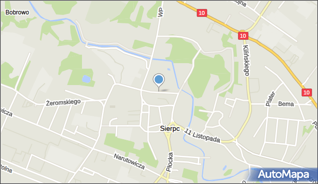 Sierpc, Benedyktyńska, mapa Sierpc