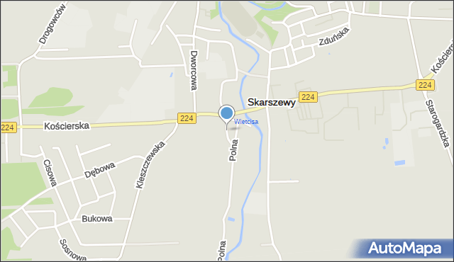 Skarszewy powiat starogardzki, Bednarska, mapa Skarszewy powiat starogardzki