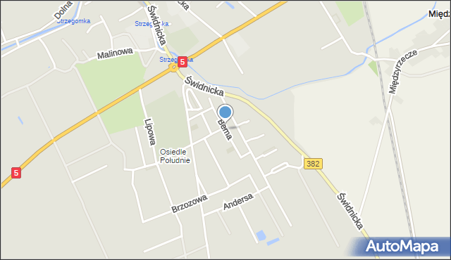 Strzegom powiat świdnicki, Bema Józefa, gen., mapa Strzegom powiat świdnicki