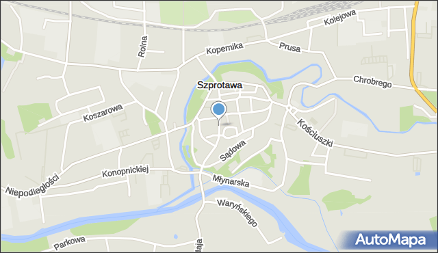 Szprotawa, Bema Józefa, gen., mapa Szprotawa